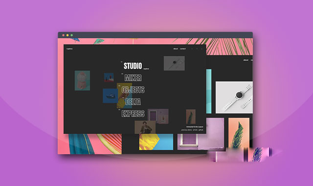  带视觉差效果的网格图片预览布局        