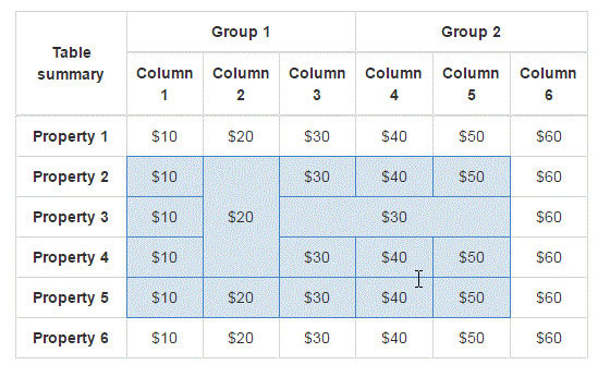使用插件之后选择表格单元格的效果图
