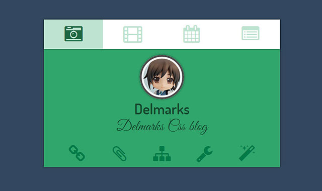  纯css3超酷tab选项卡效果        