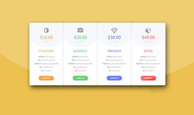  基于Bootstrap的精美价格表设计        